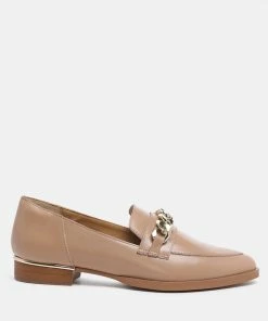 Rag & Co POLA Nude Leather Horsebit Loafers Loafers & Ballerinas