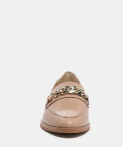 Rag & Co POLA Nude Leather Horsebit Loafers Loafers & Ballerinas