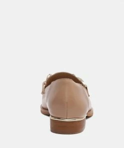 Rag & Co POLA Nude Leather Horsebit Loafers Loafers & Ballerinas