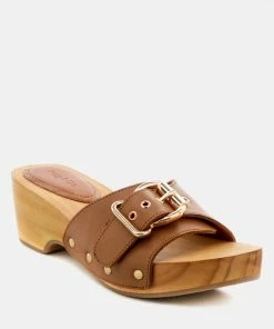 Rag & Co POLLY Tan Clogs