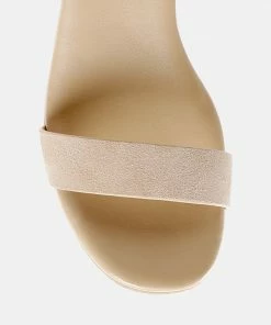 Rag & Co PORTIA Leather Wedge Sandal In Nude 12 Rag & Co PORTIA Leather Wedge Sandal In Nude