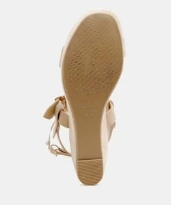 Rag & Co PORTIA Leather Wedge Sandal In Nude 11 Rag & Co PORTIA Leather Wedge Sandal In Nude