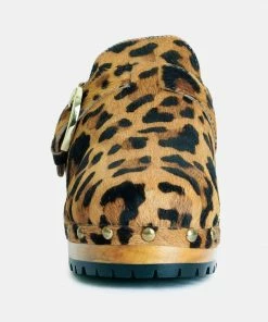 Rag & Co PRUNUS Leopard Buckled Suede Round Toe Mule Clogs 10 Rag & Co PRUNUS Leopard Buckled Suede Round Toe Mule Clogs