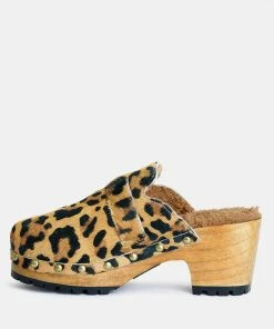 Rag & Co PRUNUS Leopard Buckled Suede Round Toe Mule Clogs 11 Rag & Co PRUNUS Leopard Buckled Suede Round Toe Mule Clogs