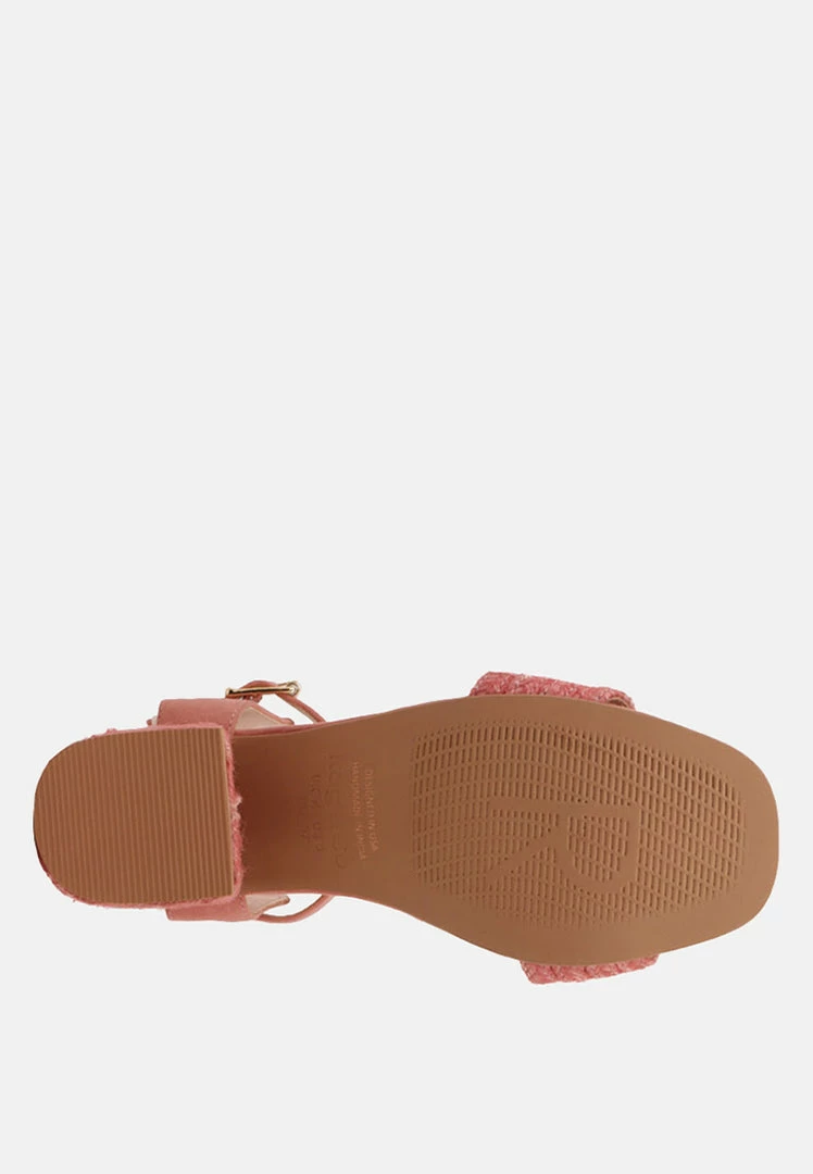 Rag & Co Sandals RAYNA Blush Braided Jute Strap And Suede Sandal 9 Rag & Co Sandals RAYNA Blush Braided Jute Strap And Suede Sandal