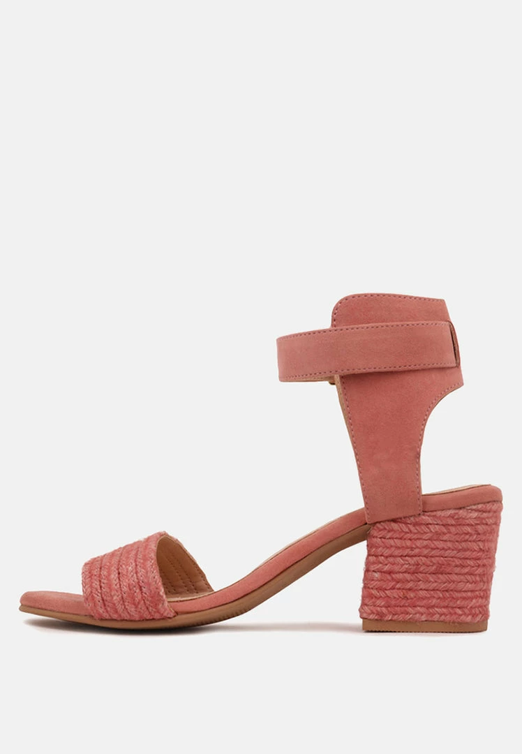 Rag & Co Sandals RAYNA Blush Braided Jute Strap And Suede Sandal 6 Rag & Co Sandals RAYNA Blush Braided Jute Strap And Suede Sandal