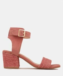 Rag & Co Sandals RAYNA Blush Braided Jute Strap And Suede Sandal