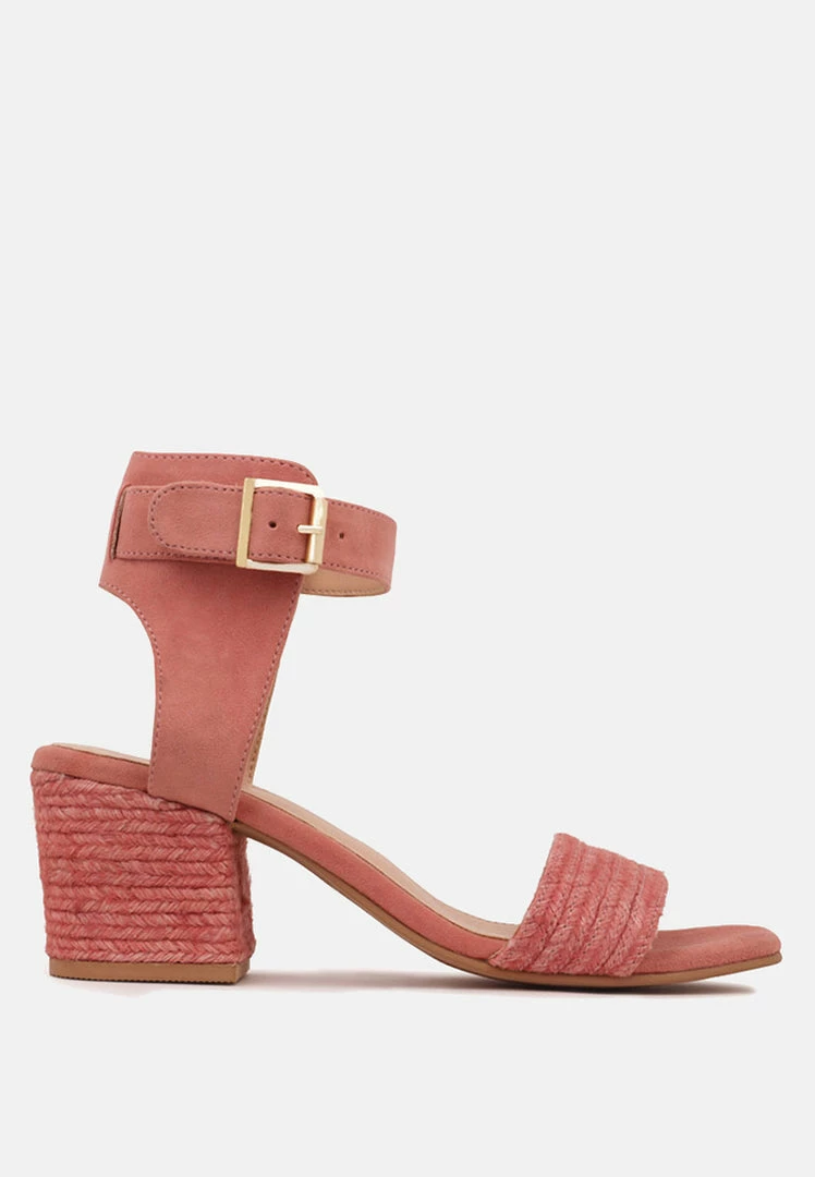 Rag & Co Sandals RAYNA Blush Braided Jute Strap And Suede Sandal 4 Rag & Co Sandals RAYNA Blush Braided Jute Strap And Suede Sandal
