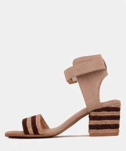 Rag & Co RAYNA Brown Braided Jute Strap And Suede Sandal Sandals