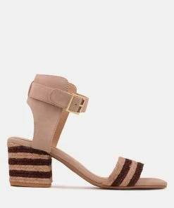 Rag & Co RAYNA Brown Braided Jute Strap And Suede Sandal Sandals