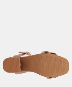 Rag & Co RAYNA Brown Braided Jute Strap And Suede Sandal Sandals