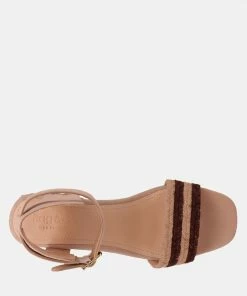 Rag & Co RAYNA Brown Braided Jute Strap And Suede Sandal Sandals