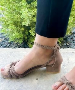 Rag & Co NICOLA Taupe Block Heel Sandal Sandals