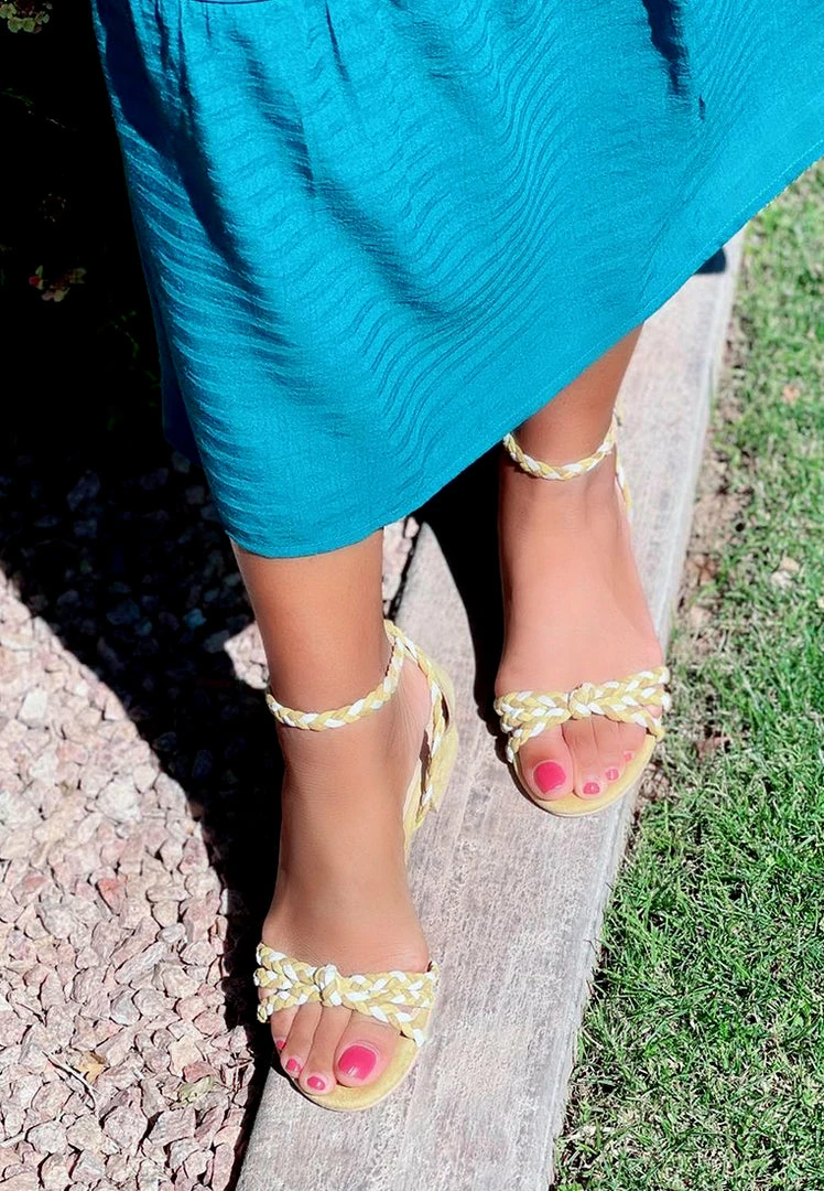 Rag & Co CANDANCE Mustard Block Heel Sandal 10 Rag & Co CANDANCE Mustard Block Heel Sandal