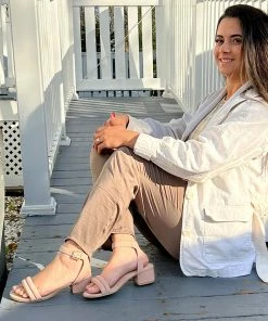 Rag & Co AMELIA Beige Block Heel Sandal