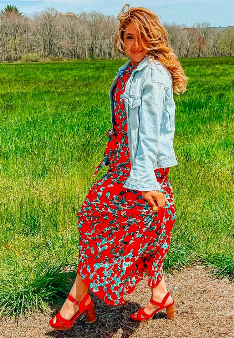 Rag & Co CHOUPETTE Suede Leather Block Heeled Sandal In Red SS'22 9 Rag & Co CHOUPETTE Suede Leather Block Heeled Sandal In Red SS'22