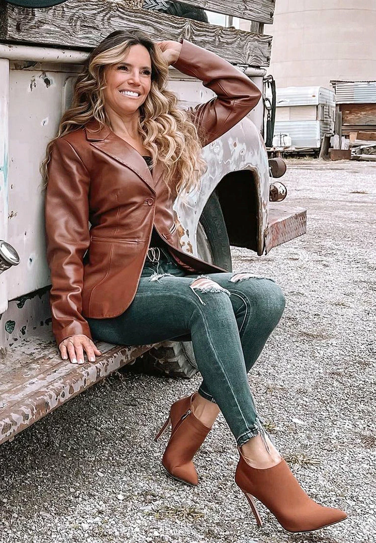 Rag & Co MELBA Pointed Toe Stiletto Boot In Brown Boots 9 Rag & Co MELBA Pointed Toe Stiletto Boot In Brown Boots