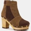 Rag & Co HURON Brown Fine Suede Patchwork Ankle Boots 2 Rag & Co HURON Brown Fine Suede Patchwork Ankle Boots