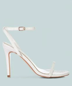 Rag & Co BLONDES White Croc High Heeled Sandal Sandals