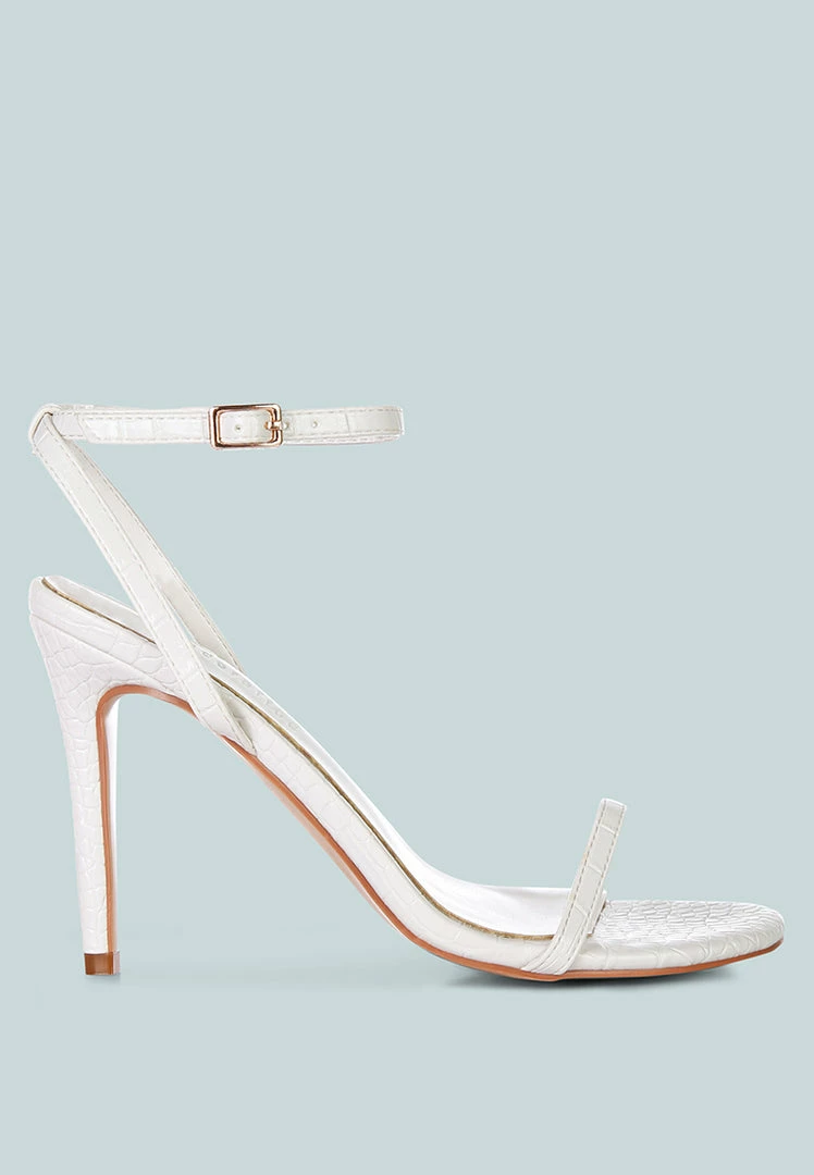 Rag & Co BLONDES White Croc High Heeled Sandal Sandals 4 Rag & Co BLONDES White Croc High Heeled Sandal Sandals