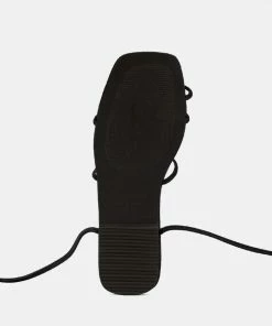 Rag & Co AMATHA Black Essential Toe Ring Summer Leather Flats