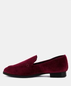 Rag & Co LUXE-LAP Burgundy Velvet Handcrafted Loafers