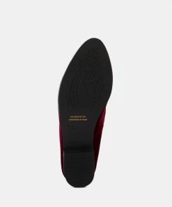 Rag & Co LUXE-LAP Burgundy Velvet Handcrafted Loafers
