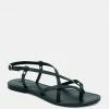Rag & Co Flats RITA Black Strappy Flat Leather Sandals 1 Rag & Co Flats RITA Black Strappy Flat Leather Sandals