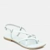 Rag & Co Flats RITA White Strappy Flat Leather Sandals