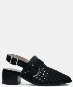 Rag & Co ROSALIE Black Block Heeled Sandal