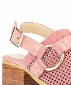 Rag & Co ROSALIE Blush Block Heeled Sandal Sandals