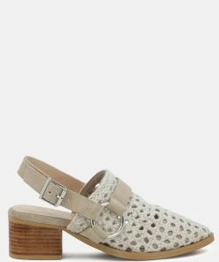 Rag & Co ROSALIE Off White Block Heeled Sandal Sandals