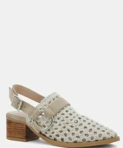 Rag & Co ROSALIE Off White Block Heeled Sandal Sandals