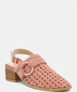 Rag & Co ROSALIE Pink Block Heeled Sandal Sandals