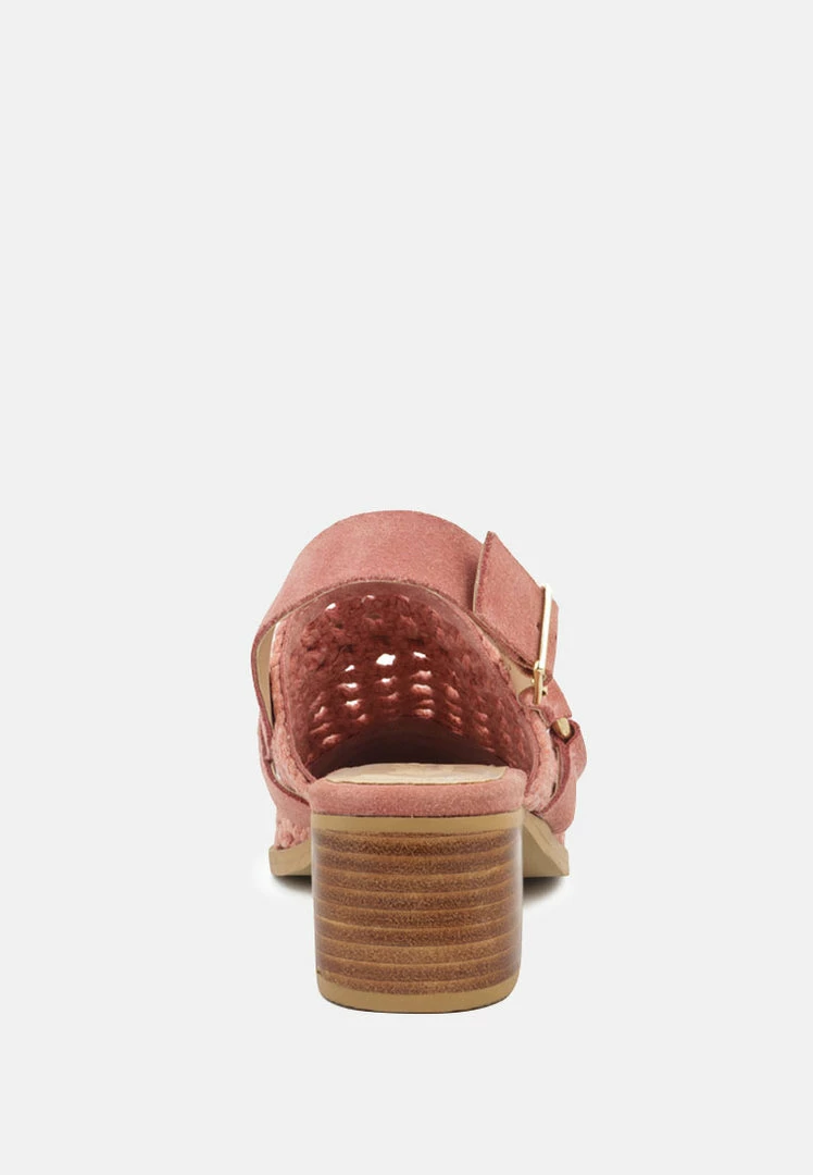 Rag & Co ROSALIE Pink Block Heeled Sandal Sandals 7 Rag & Co ROSALIE Pink Block Heeled Sandal Sandals