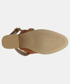 Rag & Co Sandals ROSALIE Tan Block Heeled Sandal