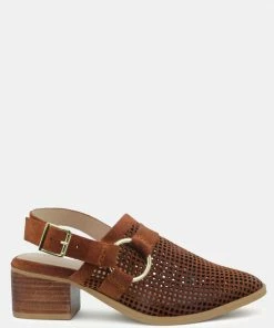 Rag & Co Sandals ROSALIE Tan Block Heeled Sandal
