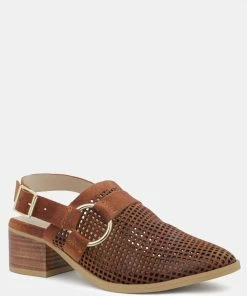 Rag & Co Sandals ROSALIE Tan Block Heeled Sandal