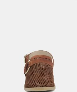 Rag & Co Sandals ROSALIE Tan Block Heeled Sandal