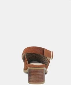 Rag & Co Sandals ROSALIE Tan Block Heeled Sandal