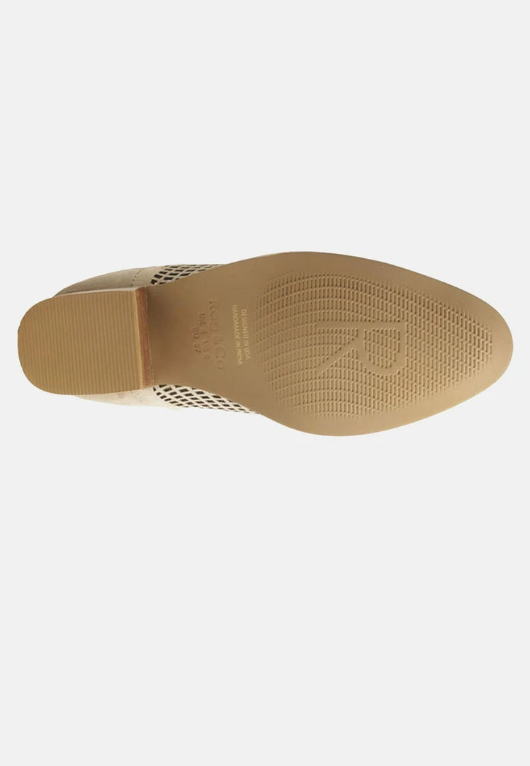 Rag & Co ROSALYN Beige Block Heeled Cut-Out Sandal Sandals 9 Rag & Co ROSALYN Beige Block Heeled Cut-Out Sandal Sandals