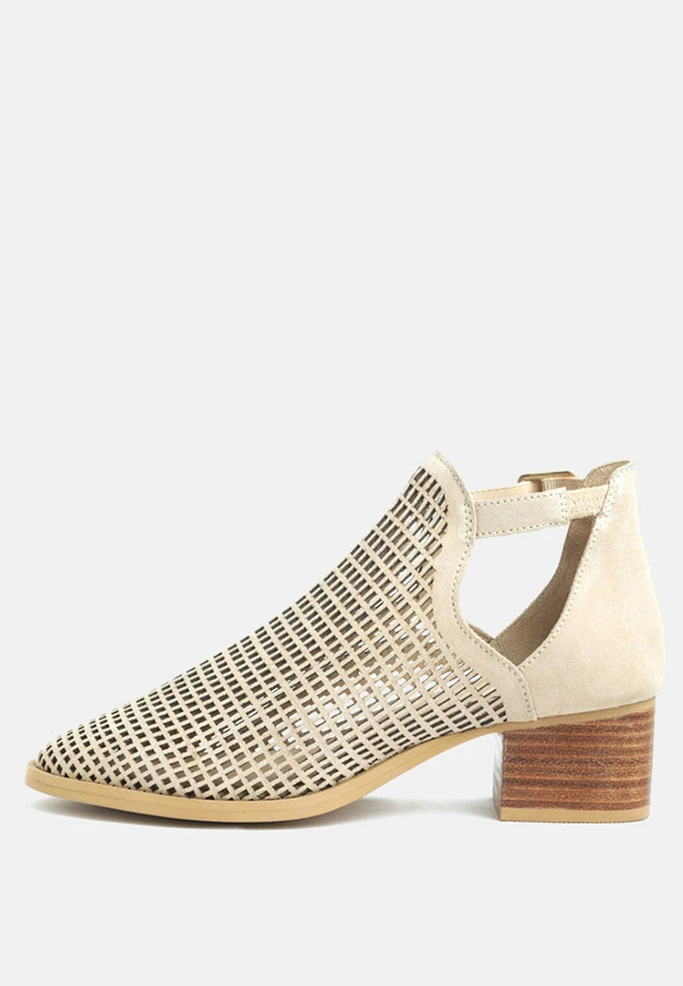 Rag & Co ROSALYN Beige Block Heeled Cut-Out Sandal Sandals 6 Rag & Co ROSALYN Beige Block Heeled Cut-Out Sandal Sandals