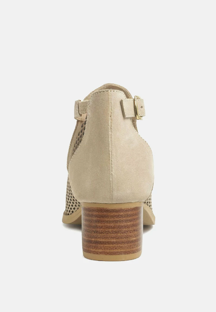 Rag & Co ROSALYN Beige Block Heeled Cut-Out Sandal Sandals 7 Rag & Co ROSALYN Beige Block Heeled Cut-Out Sandal Sandals