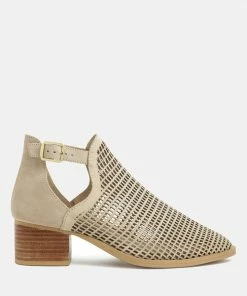 Rag & Co ROSALYN Beige Block Heeled Cut-Out Sandal Sandals
