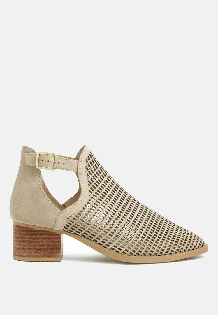 Rag & Co ROSALYN Beige Block Heeled Cut-Out Sandal Sandals 4 Rag & Co ROSALYN Beige Block Heeled Cut-Out Sandal Sandals