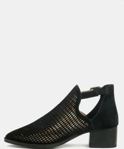 Rag & Co ROSALYN Black Block Heeled Cut-Out Sandal Sandals 12 Rag & Co ROSALYN Black Block Heeled Cut-Out Sandal Sandals