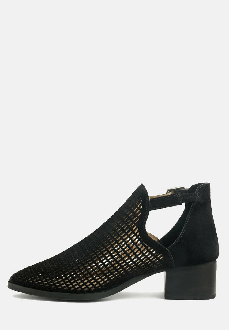 Rag & Co ROSALYN Black Block Heeled Cut-Out Sandal Sandals 6 Rag & Co ROSALYN Black Block Heeled Cut-Out Sandal Sandals