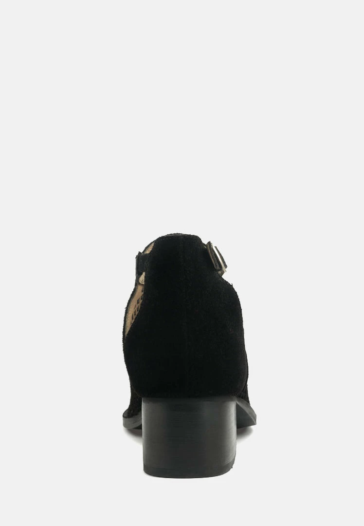 Rag & Co ROSALYN Black Block Heeled Cut-Out Sandal Sandals 7 Rag & Co ROSALYN Black Block Heeled Cut-Out Sandal Sandals