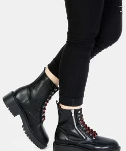 Rag & Co RUBY Combat Boot With Zipper