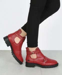 Rag & Co KYLIE Ankle Boot In Red 16 Rag & Co KYLIE Ankle Boot In Red